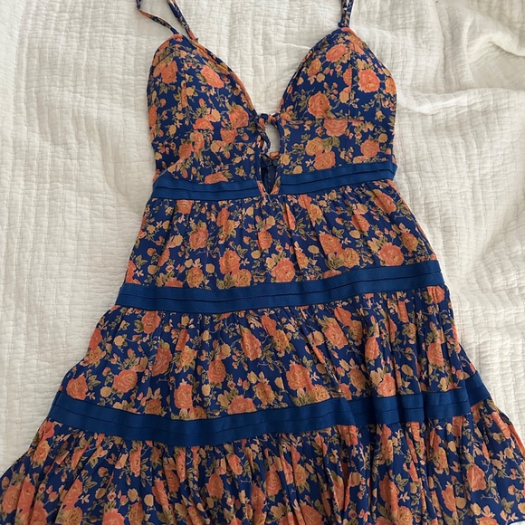 Tularosa orange and blue floral mini dress - Picture 3 of 5